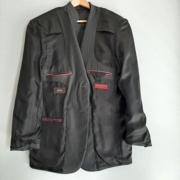 PRONTO UOMO Italy 100% Wool Blazer Jacket Super 130'S Men's Sz 40 R - Picture 12 of 15